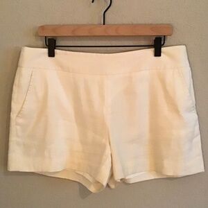 Loft white linen shorts